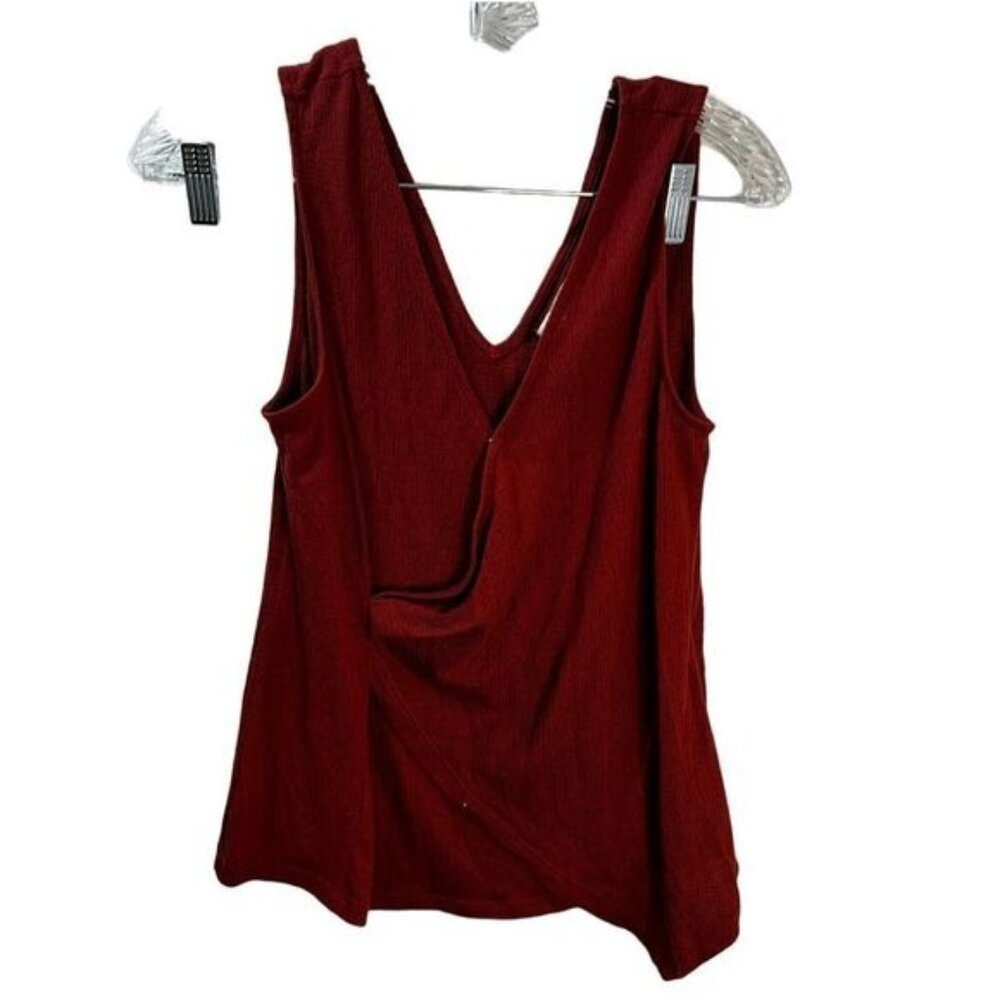 NEW 14th & Union Wrap Sleeveless Red Top Small
